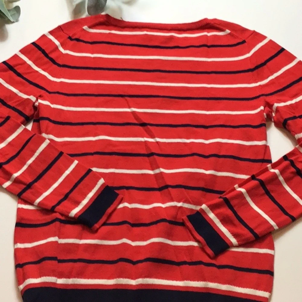 J. Crew > Red Striped Sweater Small